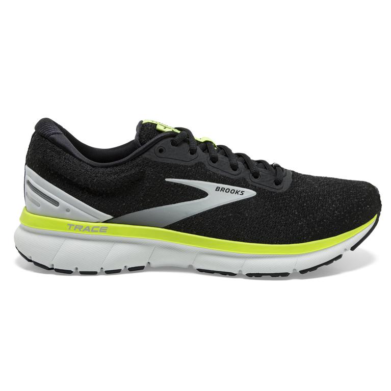 Brooks Men's Trace Adaptive Road Running Shoes - Black/Grey/Nightlife/Green Yellow (HERB16453)